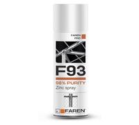 FAREN F93 Zinc Spray Pureté 98%, Zincant À Froid, Anticorrosif, Anti-rouille, Teinte Clair brillante, particulièrement adapté pour la retouche de pièces soudées et oxydées, 400 ml