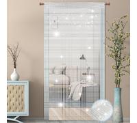 Farerkass 2 Pièces Rideau de Porte Anti Mouche 95 x 200 cm - Fil Décoratif à Ficelles pour Diviser Pièce, Mariage, Noël, Chambre, Jardin (Blanc)