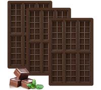 Farerkass Lot de 3 Moules À Chocolat En Silicone - 6 Cavités, Tablette, Antiadhésif - Pour Faire Du Chocolat, Gaufres, Gelée, Bonbon