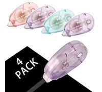 Farerkass Lot de 4 Rouleaux de Colle, 10mx 8mm Double-Sided Adhesive Tape, Ruban Adhésif Double Face Transparent, Permanent Idéal pour Albums Photos, Cartes, Bricolage et Journaux