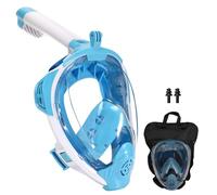 Farerkass Masque de plongée intégral pour adulte - 180° - Anti-buée HD - Compatible avec caméras d'action - Convient pour adolescents et adultes (SM)