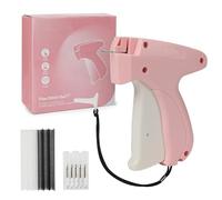 Farerkass Stitchy, Support de VêTements Rapides, Mini Pistolet à Coudre pour éTiquette, Outils de Couture Avec 5 Aiguilles, 1000 Noirs et 1000 Mini 5 Mm Blancs et Attaches (Blanc rose)