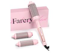 Farery PRO Lot de brosses thermiques 3 en 1 - Température réglable, têtes de brosse à friser amovibles (3,2 cm, 3,8 cm, 4,5 cm), double MCH, chauffage rapide en 20 s pour un volume rapide et des