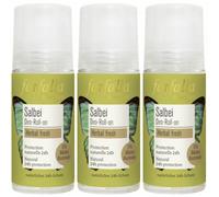 FARFALLA Déodorant roll on à la sauge Rouleau 3x50 ml
