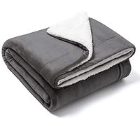 FARFALLAROSSA Couverture Bébés Flanelle 210 x 240 cm - Plaid Enfant Epaisse Douce Et Chaude - Plaid Haute Qualité - Gris Clair/Blanc