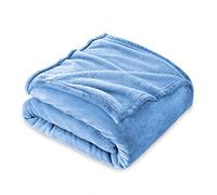FARFALLAROSSA Couverture Plaid Polaire Flanelle 130 x 160 cm - Jeté de Canapé Polaire - Couverture lit 1 Personnes Epaisse Douce Et Chaude - Plaid Haute Qualité - Céleste