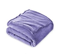 FARFALLAROSSA Couverture Plaid Polaire Flanelle 130 x 160 cm - Jeté de Canapé Polaire - Couverture lit 1 Personnes Epaisse Douce Et Chaude - Plaid Haute Qualité - Lilas