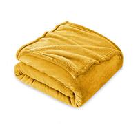 FARFALLAROSSA Couverture Plaid Polaire Flanelle 130 x 160 cm - Jeté de Canapé Polaire - Couverture lit 1 Personnes Epaisse Douce Et Chaude - Plaid Haute Qualité - Or