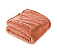 FARFALLAROSSA Couverture Plaid Polaire Flanelle 130 x 160 cm - Jeté de Canapé Polaire - Couverture lit 1 Personnes Epaisse Douce Et Chaude - Plaid Haute Qualité - Orange