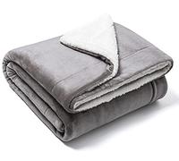 FARFALLAROSSA Couverture Plaid Polaire Flanelle 160 x 210 cm - Jeté de Canapé Polaire - Couverture lit 1 Personnes Epaisse Douce Et Chaude - Plaid Haute Qualité - Gris foncé/Blanc