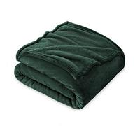 FARFALLAROSSA Couverture Plaid Polaire Flanelle 160 x 210 cm - Jeté de Canapé Polaire - Couverture lit 2 Personnes Epaisse Douce Et Chaude - Plaid Haute Qualité - Vert foncé