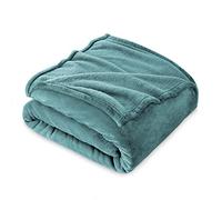 FARFALLAROSSA Couverture Plaid Polaire Flanelle 160 x 210 cm - Jeté de Canapé Polaire - Couverture lit 2 Personnes Epaisse Douce Et Chaude - Plaid Haute Qualité - Vert d'eau