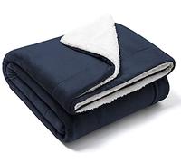 FARFALLAROSSA Couverture Plaid Polaire Flanelle 210 x 240 cm - Jeté de Canapé Polaire - Couverture lit 2 Personnes Epaisse Douce Et Chaude - Plaid Haute Qualité - Bleu/Blanc