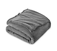 FARFALLAROSSA Couverture Plaid Polaire Flanelle 210 x 240 cm - Jeté de Canapé Polaire - Couverture lit 2 Personnes Epaisse Douce Et Chaude - Plaid Haute Qualité - Gris Clair