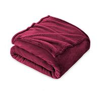 FARFALLAROSSA Couverture Plaid Polaire Flanelle 210 x 240 cm - Jeté de Canapé Polaire - Couverture lit 2 Personnes Epaisse Douce Et Chaude - Plaid Haute Qualité - Bordeaux