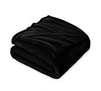 FARFALLAROSSA Couverture Plaid Polaire Flanelle 230 x 270 cm - Jeté de Canapé Polaire - Couverture lit 2 Personnes Epaisse Douce Et Chaude - Plaid Haute Qualité - Noir