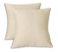 FARFALLAROSSA Housses de Coussin 50x50 cm Imperméables Décoration Lot 2, Taie Oreiller 50x50 cmMicrofibre, Super Doux - Beige