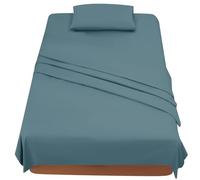 FARFALLAROSSA Parure De Lit 120x190/200 3 Pièces en Microfibre - Drap Housse 120x200 cm - Drap Plat 1 Personne 180x280 cm - 1 Taie d'oreiller 50x80 - Vert