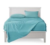 FARFALLAROSSA Parure De Lit 135x190-200 3 Pièces 100% Coton - Drap Housse 135x200 cm - Drap Plat 1 Personne 180x280 cm - 1 Taie d'oreiller 50x80 - Vert foncé