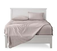 FARFALLAROSSA Parure De Lit 135x190-200 3 Pièces 100% Coton - Drap Housse 135x200 cm - Drap Plat 1 Personne 180x280 cm - 1 Taie d'oreiller 50x80 - Gris Tourterelle
