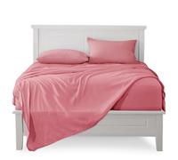 FARFALLAROSSA Parure De Lit 90x190-200 3 Pièces 100% Coton - Drap Housse 90x200 cm - Drap Plat 1 Personne 160x280 cm - 1 Taie d'oreiller 50x80 - Poudre