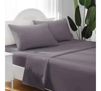 FARFALLAROSSA Parure De Lit 90x190-200 3 Pièces 100% Coton - Drap Housse 90x200 cm - Drap Plat 1 Personne 160x280 cm - 1 Taie d'oreiller 50x80 - Gris Foncé