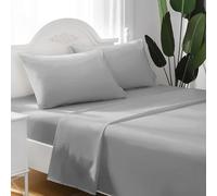 FARFALLAROSSA Parure De Lit 90x190-200 3 Pièces 100% Coton - Drap Housse 90x200 cm - Drap Plat 1 Personne 160x280 cm - 1 Taie d'oreiller 50x80 - Gris Clair