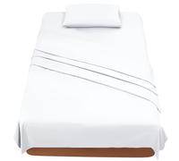 FARFALLAROSSA Parure De Lit 90x190/200 3 Pièces en Microfibre - Drap Housse 90x200 cm - Drap Plat 1 Personne 160x280 cm - 1 Taie d'oreiller 50x80 - Blanc