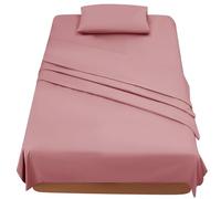 FARFALLAROSSA Parure De Lit 90x190/200 3 Pièces en Microfibre - Drap Housse 90x200 cm - Drap Plat 1 Personne 160x280 cm - 1 Taie d'oreiller 50x80 - Rosa Fonce