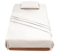 FARFALLAROSSA Parure De Lit 90x190/200 3 Pièces en Microfibre - Drap Housse 90x200 cm - Drap Plat 1 Personne 160x280 cm - 1 Taie d'oreiller 50x80 - Beige
