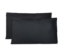FARFALLAROSSA Taie Oreiller 100% Coton 40x80 CM Lot De 2, Taie d'oreiller Rectangulaire 100% Puro Coton avec Fermeture - Black