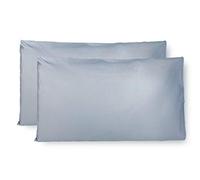 FARFALLAROSSA Taie Oreiller 100% Coton 50X70 CM Lot De 2, Taie d'oreiller Rectangulaire 100% Puro Coton avec Fermeture - Blu Clair