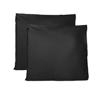 FARFALLAROSSA Taie Oreiller 100% Coton 65x65 CM Lot De 2, Taie d'oreiller Rectangulaire 100% Puro Coton avec Fermeture - Black