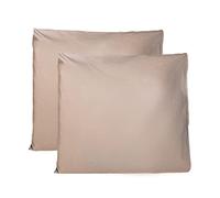 Taie Oreiller 100% Coton 65x65 CM Lot De 2, Taie d'oreiller Rectangulaire 100% Puro Coton avec Fermeture - Beige 2