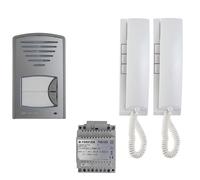 FARFISA Kit d'interphone audio double famille 2 fils (1+1) câblage réduit 2CKSD+ Nouveau Modèle