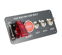 Farfly Commutateur D'Allumage de Voiture 12V Bouton Poussoir de DéMarrage du Moteur 3 Panneau de Course à Bascule