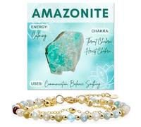 Farfume Amazonite Bracelet en pierres naturelles pour femme, perles en pierre naturelle de 4 mm, gemmes travaillées à la main, bijoux idéaux en guise de cadeau