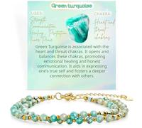Farfume Bracelet de cristal Bracelet de perles, Bracelet Pulsera Arus 4mm perles naturelles pierres précieuses bijoux spirituels bracelets pour femmes filles(Turquoise du Pérou)
