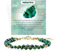 Farfume Bracelet de cristal Bracelet de perles, Bracelet Pulsera Arus 4mm perles naturelles pierres précieuses bijoux spirituels bracelets pour femmes filles(Malachite)