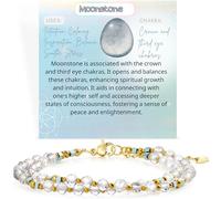Farfume Bracelet de cristal Bracelet de perles, Bracelet Pulsera Arus 4mm perles naturelles pierres précieuses bijoux spirituels bracelets pour femmes filles(Pierre de lune)