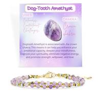 Farfume Bracelet Femme de Pierre Naturelle Perles, Cristal 4mm Perle Pierres Précieuses Bijoux Femme Cadeau(améthyste pied-de-poule)