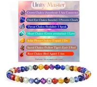 Farfume Chakra Equilibre et Harmonie Bracelets Pour Femmes, Mini 4mm Pierre Naturelle en Argent 925 Cristal Élastique Bracelets, Bijoux Délicate en Cadeaux de Précieuses