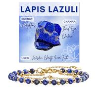 Farfume Lapislazuli Bracelet en pierres naturelles pour femme, perles en pierre naturelle de 4 mm, gemmes travaillées à la main, bijoux idéaux en guise de cadeau