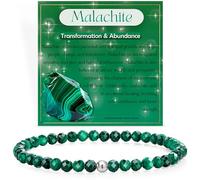 Farfume Malachite - Transformation et Abondance - Bracelets Pour Femmes, 4mm Pierre Naturelle en Argent 925 Cristal Elastique Bracelets, Bijoux en Cadeaux de Précieuses