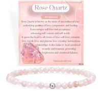 Farfume Quartz Rose Acceptation Bracelets Pour Femmes, Mini 4mm Pierre Naturelle en Argent 925 Cristal Élastique Bracelets, Bijoux Délicate en Cadeaux de Précieuses