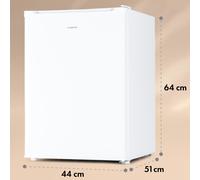 KLARSTEIN Mini Frigo de Chambre de 67L pour Boissons et Bieres, Petit Frigo Silencieux, Mini Bar Intérieur/Ext, Petit Refrigerateur Camping, Stockage de Vins, Cosmetique, Étagères Réglables, 5-14°C