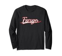Fargo North Dakota Midwest Vintage Varsity Distressed Manche Longue