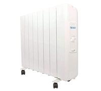 FARHO Radiateur électrique à inertie fluide 1330W | Eco R Ultra 08 Eléments | Analogique | Roues incluses | Basse Consommation | Garantie 20 ans