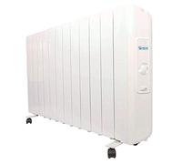 FARHO Radiateur électrique à inertie fluide 2000W | Eco R Ultra 12 Eléments | Analogique | Roues incluses | Basse Consommation | Garantie 20 ans