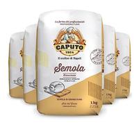 Farine Caputo Semola grain dur rebroyé - 5 Kilos (pack 5 x 1 Kg) - Idéal pour les pâtes fraîches et le pain de blé dur. La farine préférée en Italie !